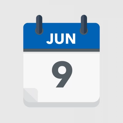 Calendar icon showing 9th June